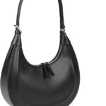 Crescent Shoulder Bags for Women, Genuine Leather Crossbody Purses, Underarm Purses with a Adjustable Strap