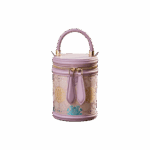 Song Brocade Leather Bucket Cylinder Bag