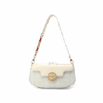Octagonal Gradient Brocade White Luxury Shoulder Bag