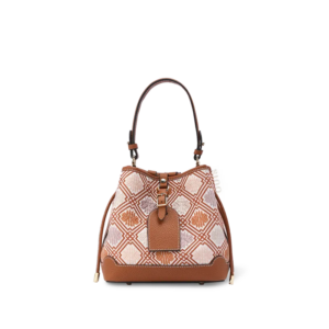 Luxury Zhuang Brocade Chrysanthemum Meander Motif Bucket Bag