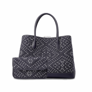 Zhuang Brocade Embroidered Leather Shoulder Bag Flying Swallow Motif